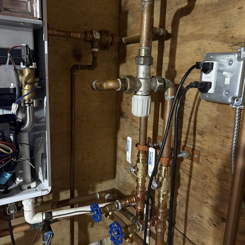 Navien combo boiler with new service ports and valves