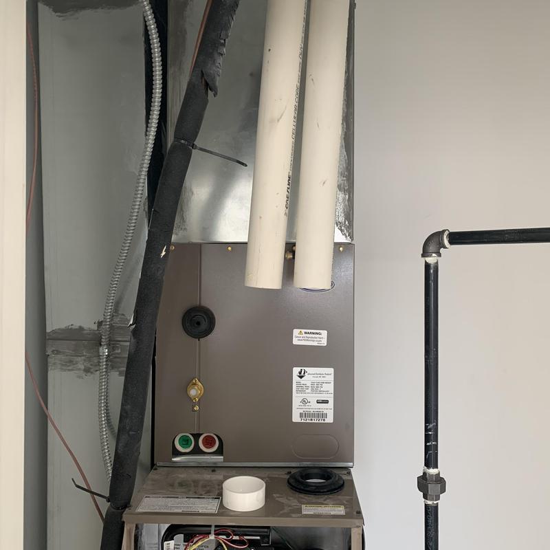 High efficiency gas furnace with PVC exhaust piping