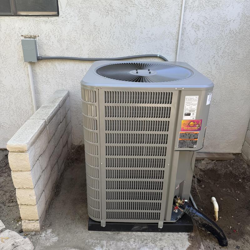 5-ton upflow HVAC outdoor condenser unit installation