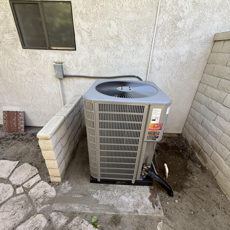 5 ton upflow HVAC condenser unit installation outdoors