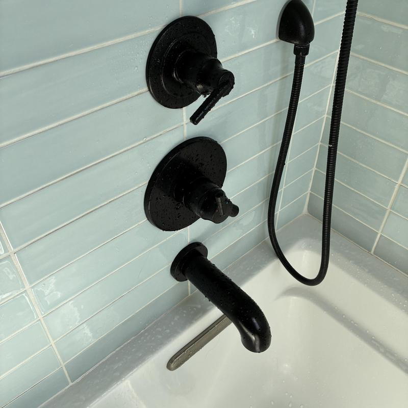 Shower handle and spout retightening in bathroom