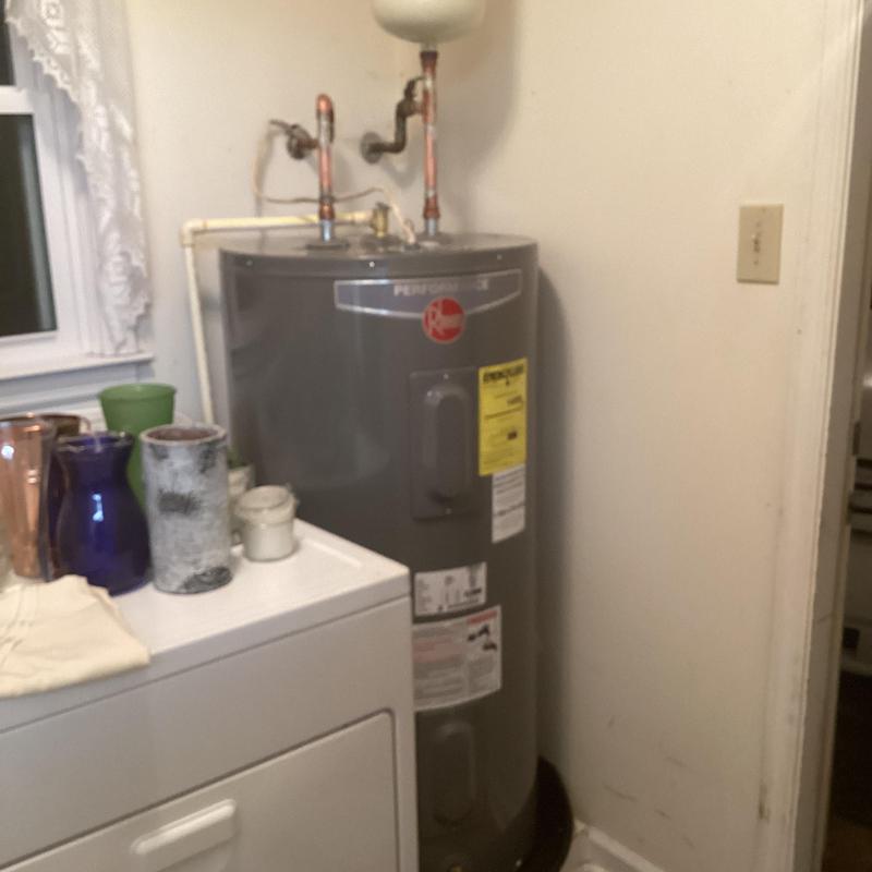 50-gallon Rheem electric water heater installation
