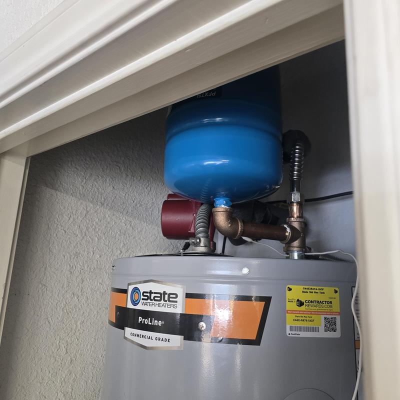 State ProLine® water heater with expansion tank setup