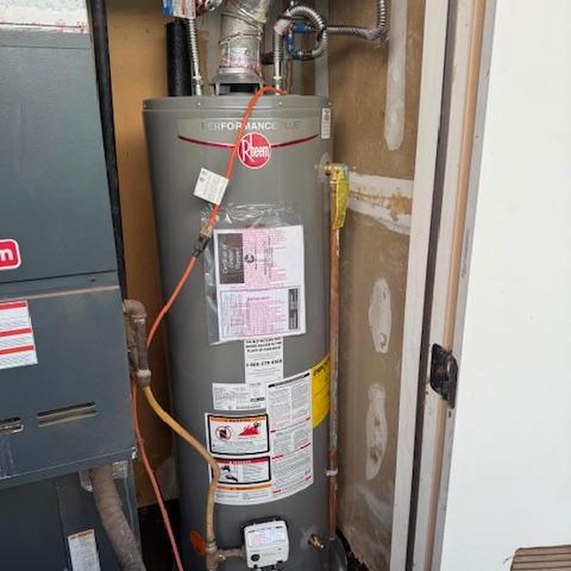 Rheem 40-gal natural gas water heater installation