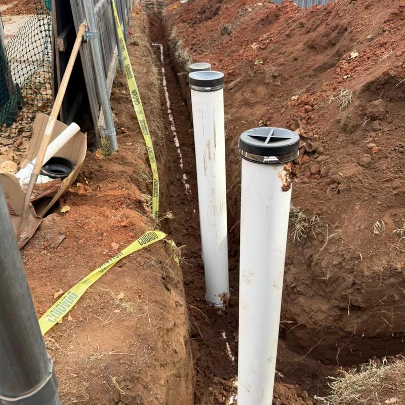 Sewer service line replacement in excavation trench