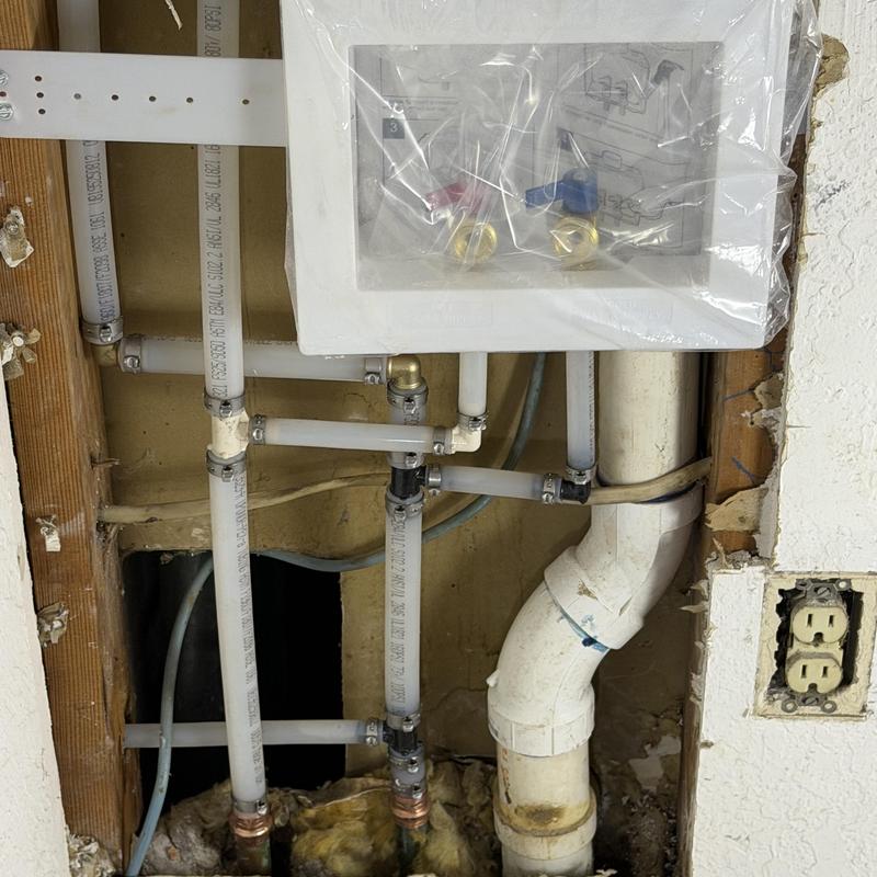 Washer machine drain and water line installation