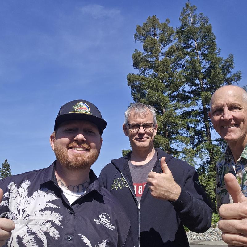 Water service valve assembly replacement team thumbs up