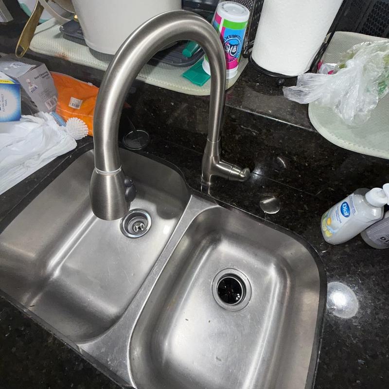 Delta kitchen faucet and stainless steel sink installation