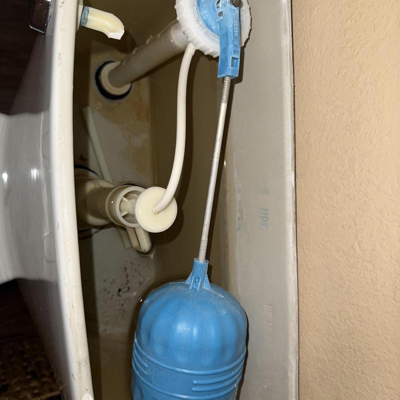 Toilet float valve and fill mechanism inside tank