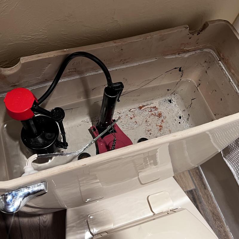 Toilet tank internals with flapper and fill valve replacement