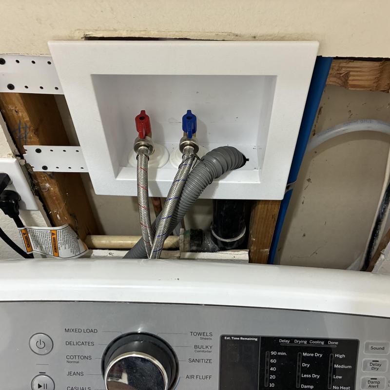 Washing machine water supply valves and drain hookup