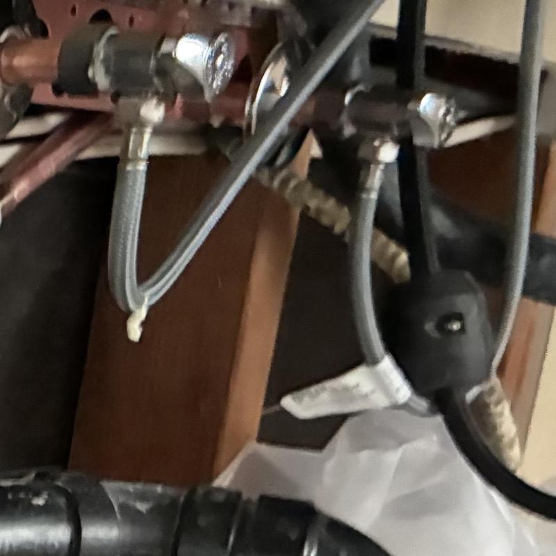 Cold water supply valve with leak under sink Cold water supply valve with leak under sink