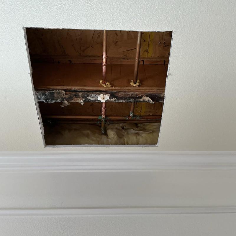 12 copper pipe section with two couplings installation