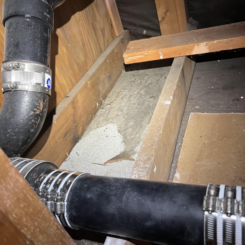 3-inch roof drain with new ABS pipe and clamps