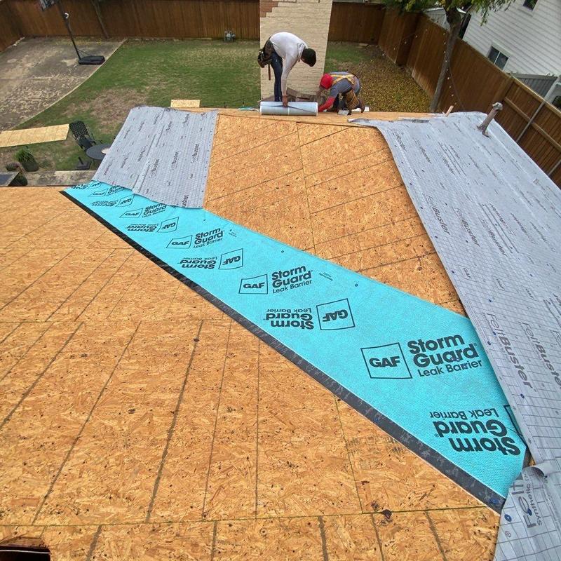 Roof decking with GAF StormGuard leak barrier installation Roof decking with GAF StormGuard leak barrier installation