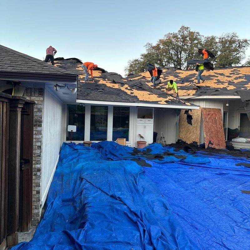 GAF Timberline HDZ shingle roof removal in progress GAF Timberline HDZ shingle roof removal in progress