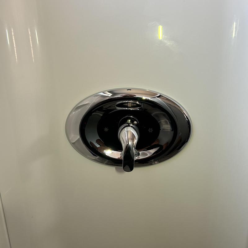 Moen shower valve with chrome handle and trim