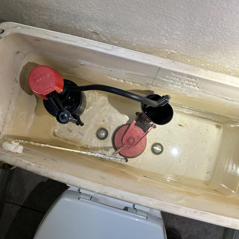 Toilet tank flush and fill valve assembly with new components