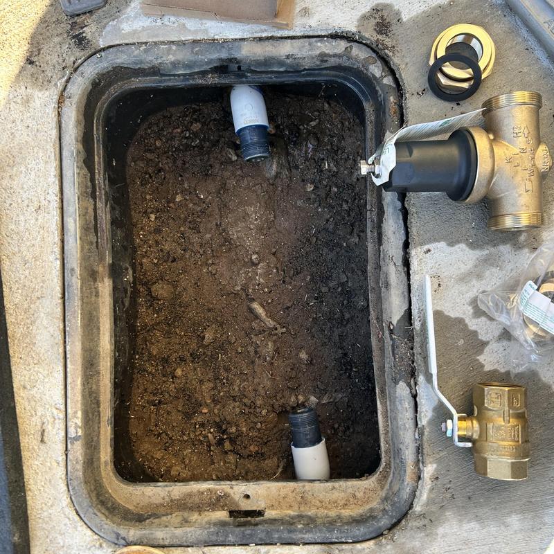 Pressure reducing valve and ball valve in meter box