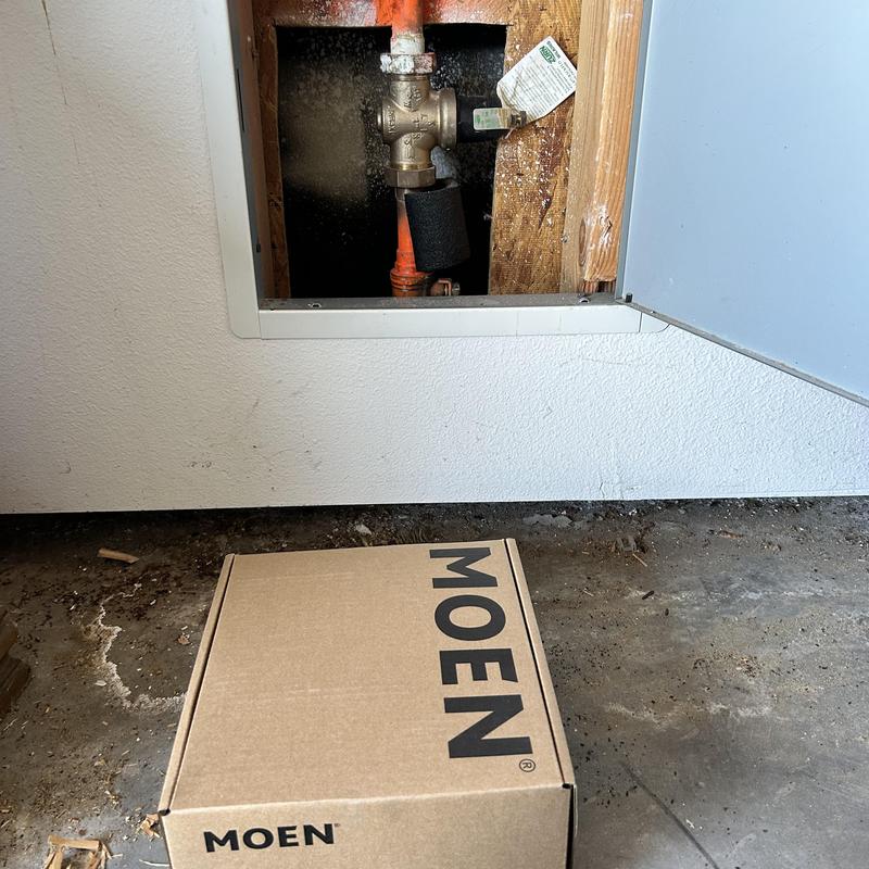 Flo by Moen smart water valve installed in wall cavity
