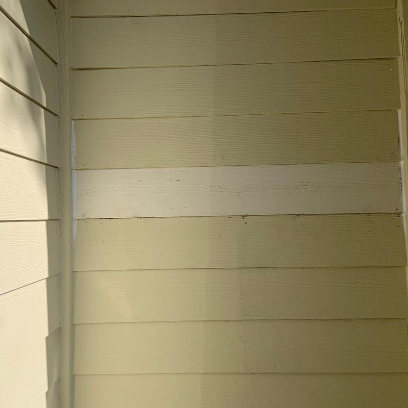 Siding panels before and after cleaning or painting