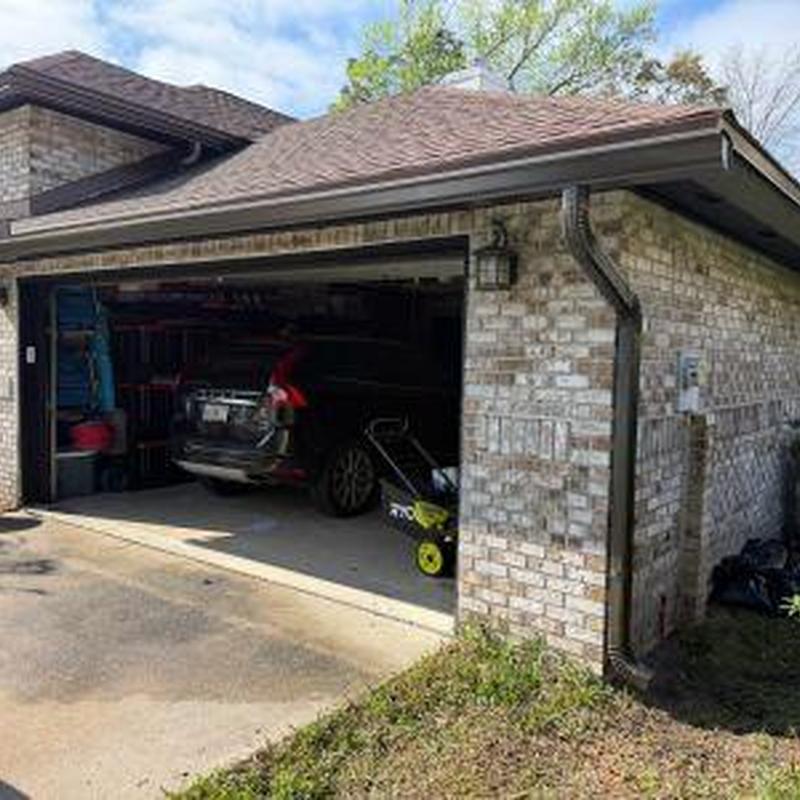 6 K style gutter and downspout on brick house
