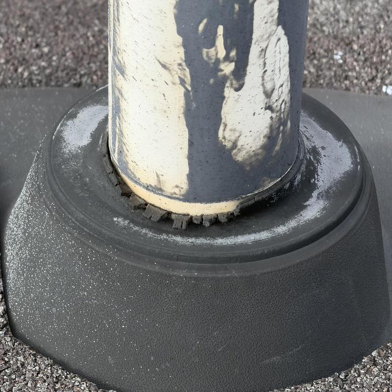 Pipe boot on shingle roof with damaged flashing seal
