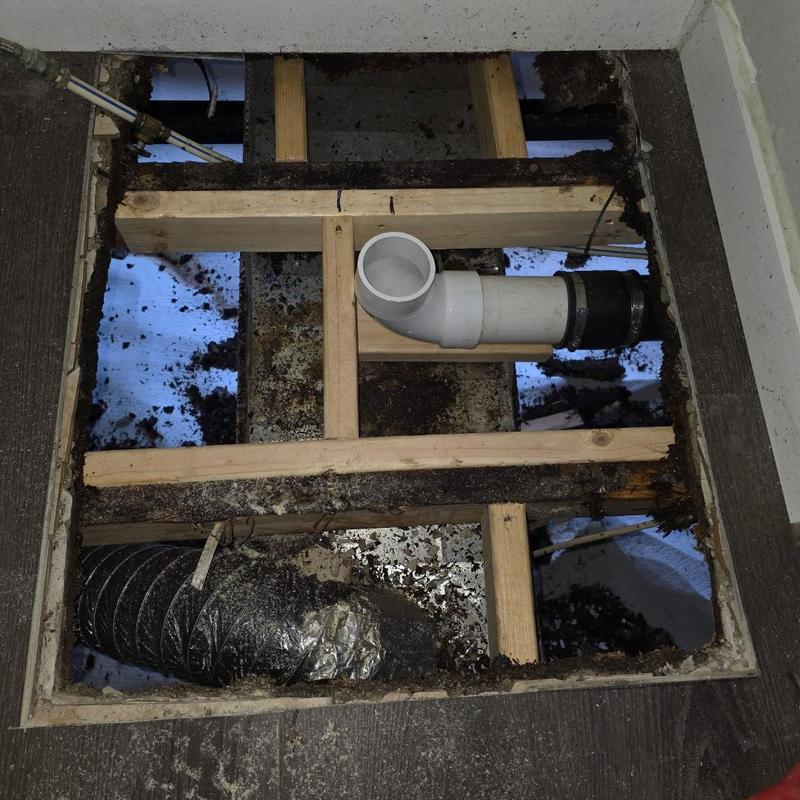 Toilet flange and subfloor replacement with new framing