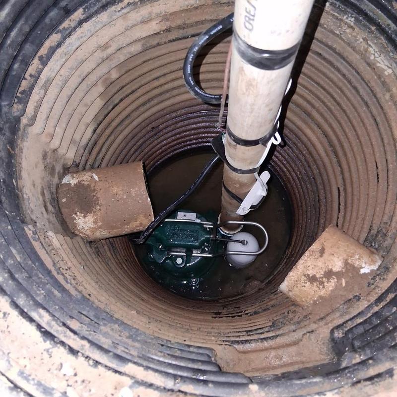 Sump pump replacement inside basin with PVC piping