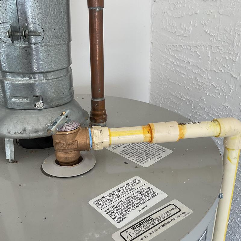 T&P valve and discharge pipe on water heater