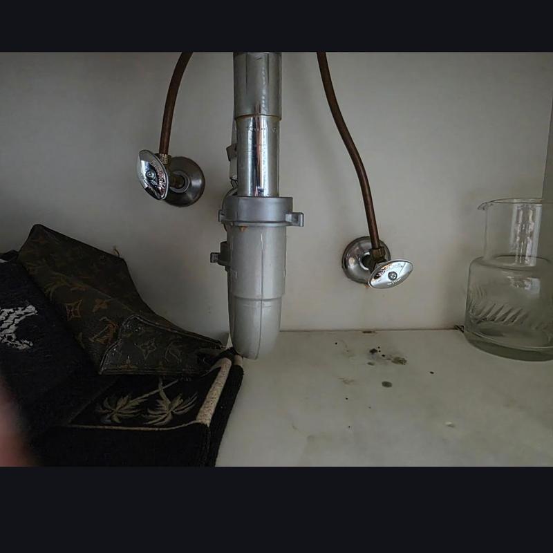 Toilet angle stop valves under sink installation