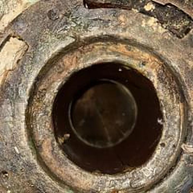 Toilet flange with rust and corrosion buildup