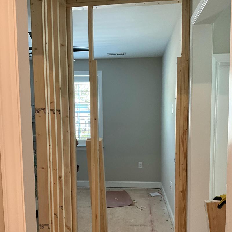 Interior wall framing for added living space Interior wall framing for added living space