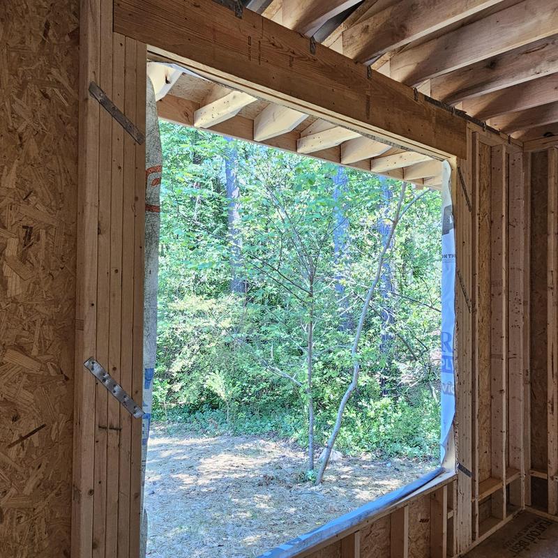 New knee wall framing for casement window opening