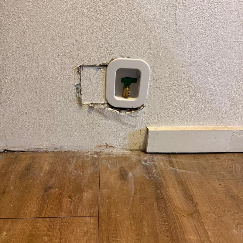 Ice maker box with valve installed in wall cavity