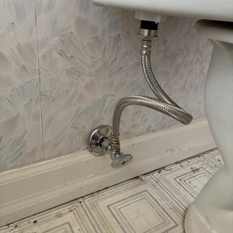 Toilet angle stop and flexible supply lines installation