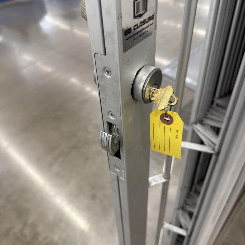 Gate lock cylinder with new keys and tag