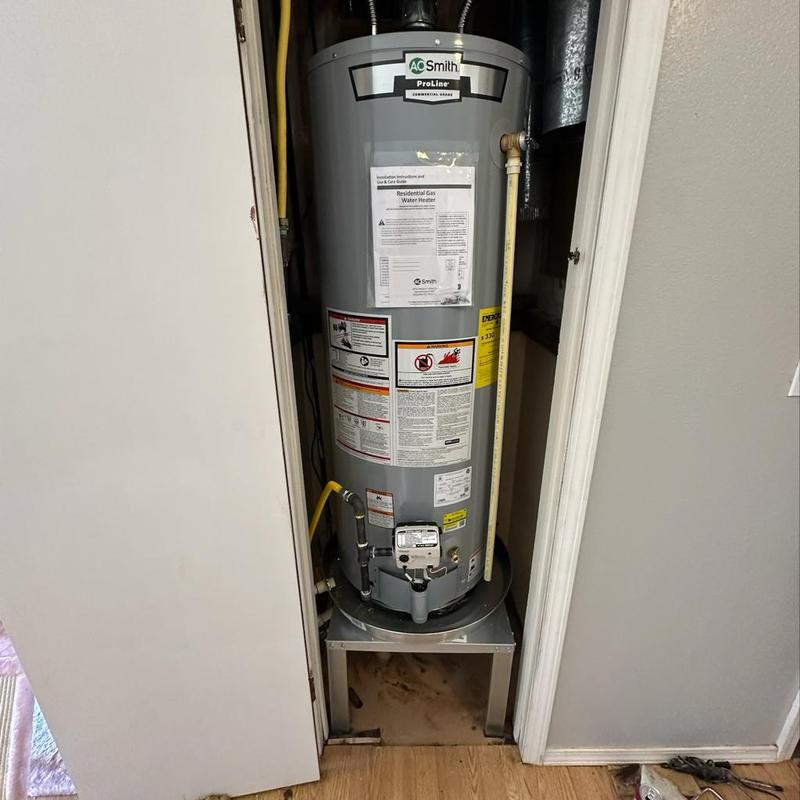 AO Smith natural gas water heater installation
