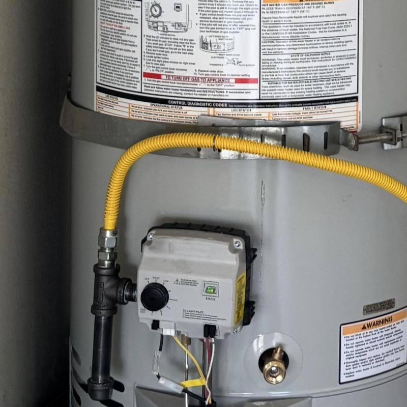Bradford White water heater with gas valve assembly