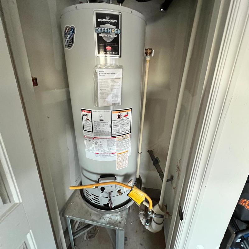 Bradford White gas water heater with new gas valve