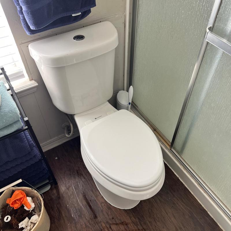 Toilet with new wax ring and bolts, Yukon bathroom