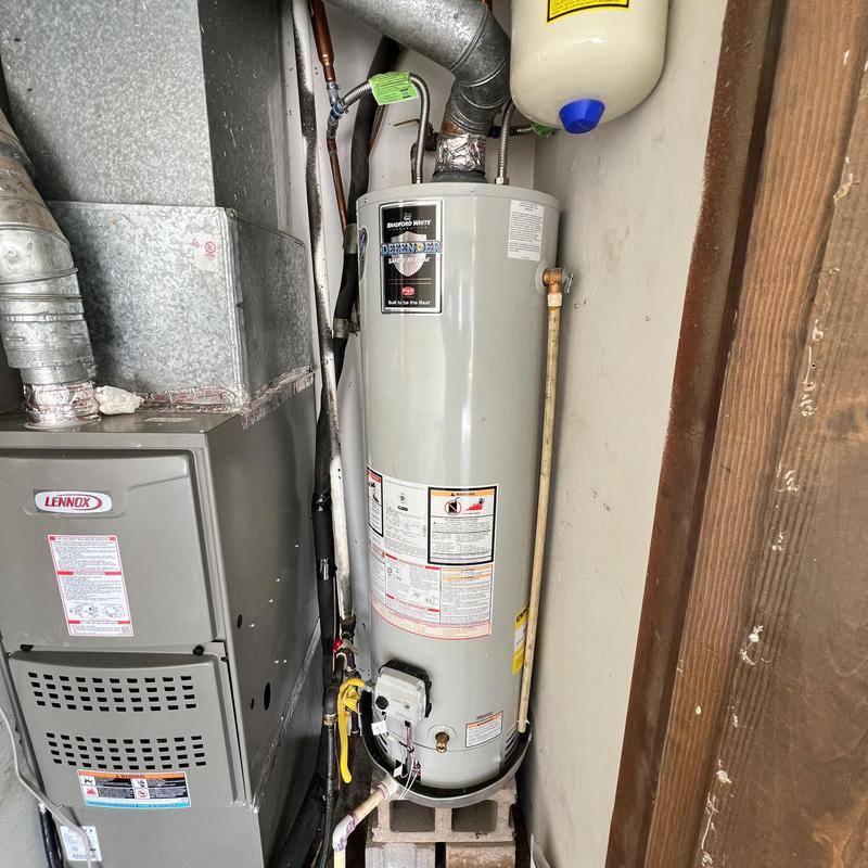 Bradford White natural gas water heater installation