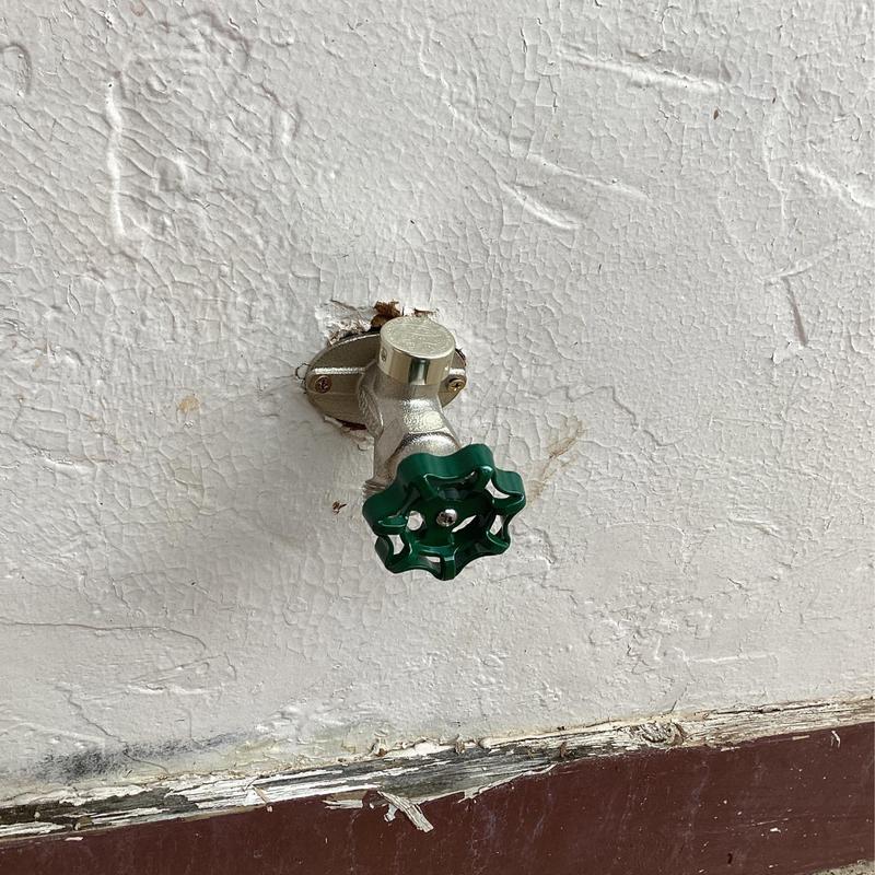 Frost-proof sillcock installation on exterior wall