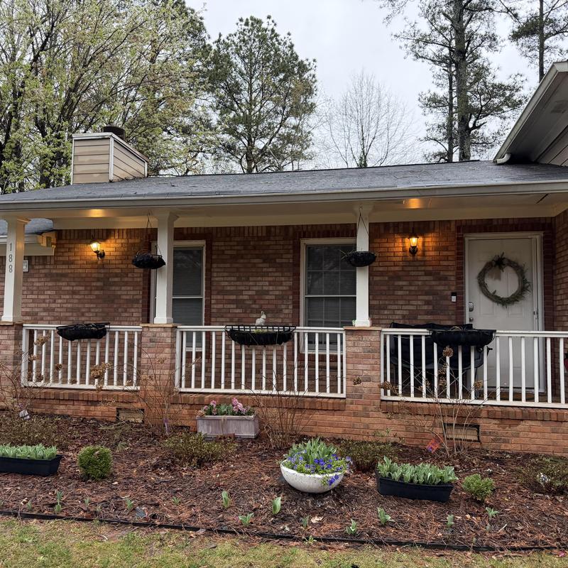 Wood fascias soffit and gutter inspection on porch roof