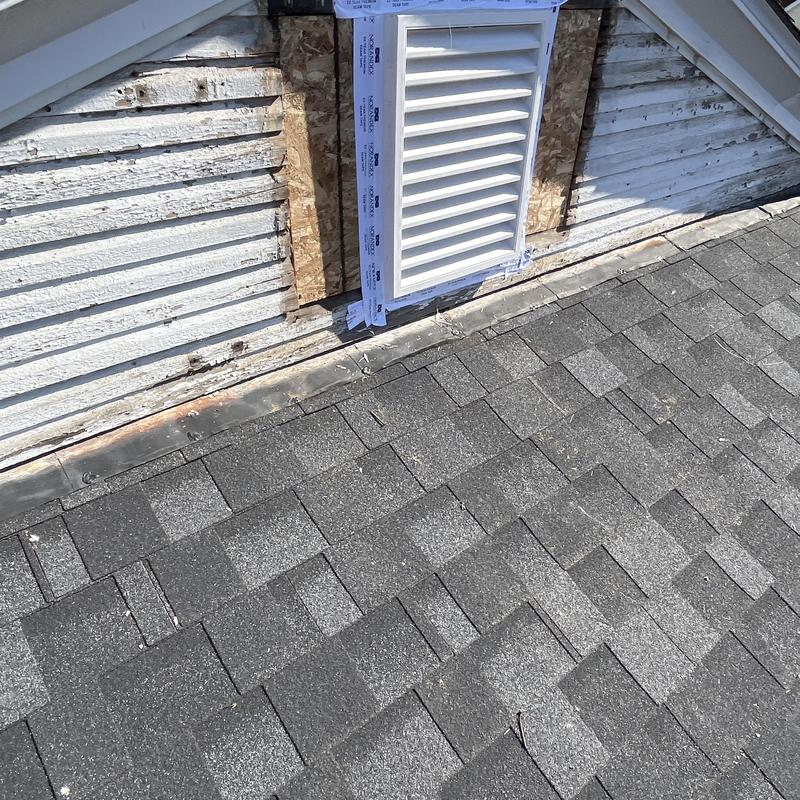 Siding replacement around roof vent installation Siding replacement around roof vent installation