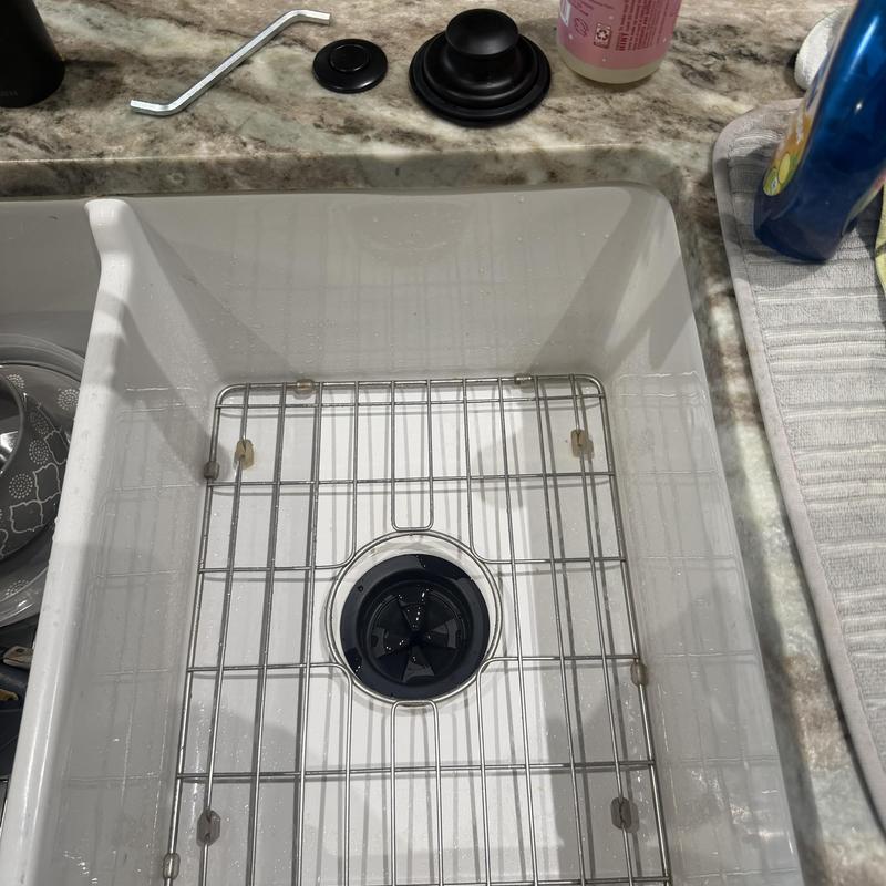 Garbage disposal flange in kitchen sink basin
