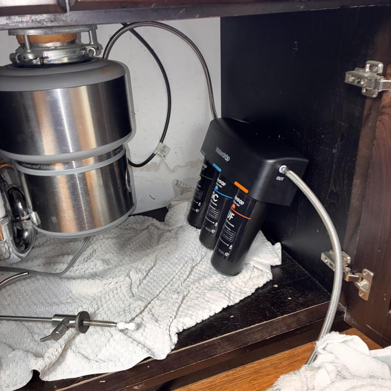 Under-sink water filtration system installation attempt