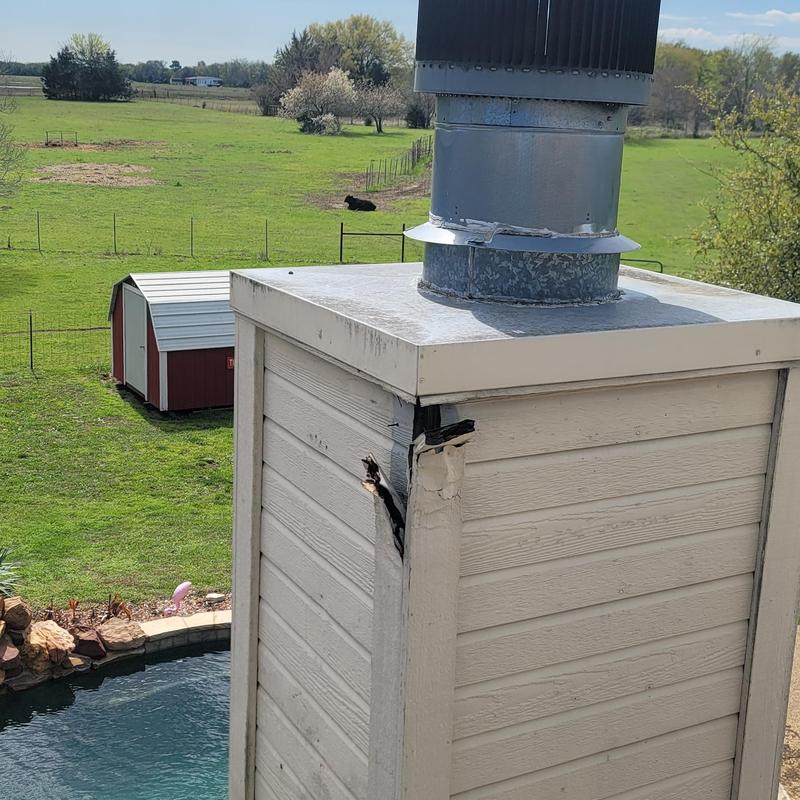 Chimney siding damage from wind and hail in Terrell, TX