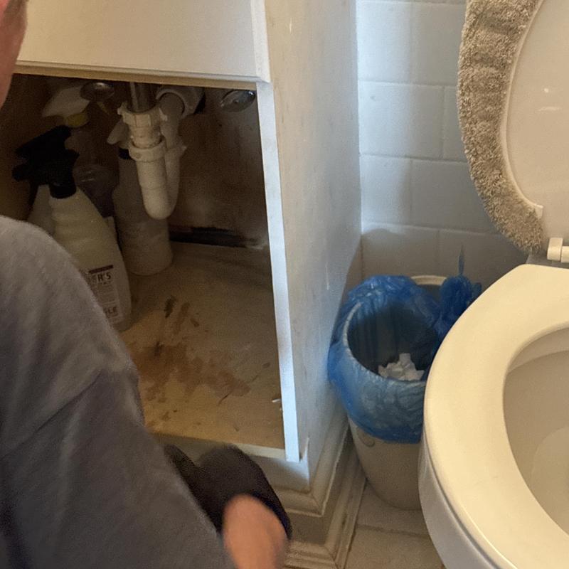 Bathroom sink P-trap and drain pipe repair Bathroom sink P-trap and drain pipe repair