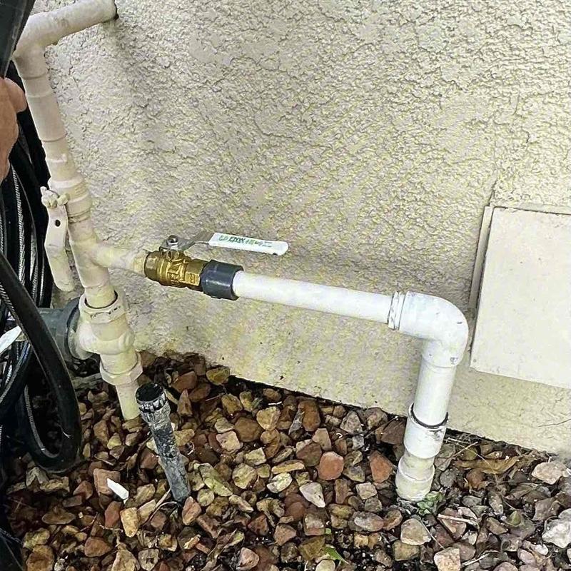 Threaded shut-off valve installation on outdoor piping